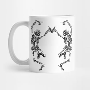 dancing skeletons at halloween party Mug